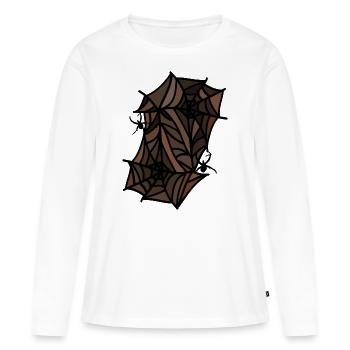 araignées toiles d’araignées - T-shirt manches longues Premium bio Femme - blanc - Devant - Julia (174cm)