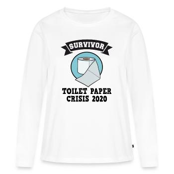 Papier hygiénique Survivor Corona Virus papier hygiénique - T-shirt manches longues Premium bio Femme - blanc - Devant - Julia (174cm)
