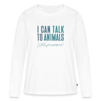 Communication animale - T-shirt manches longues Premium bio Femme - blanc - Devant - Julia (174cm)