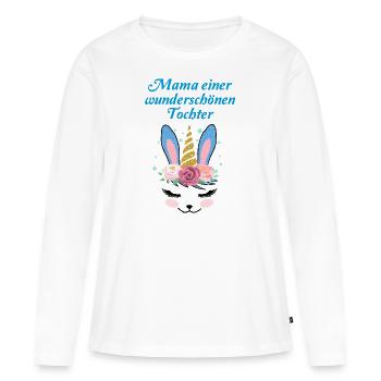 Mama Einer Wunderschönen Tochter Geschenk Mutter - Frauen Premium Bio Langarmshirt - Weiß - Vorne - Julia (174cm)