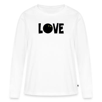 Balle de squash Squash Love Squash Player Squasher - T-shirt manches longues Premium bio Femme - blanc - Devant - Julia (174cm)