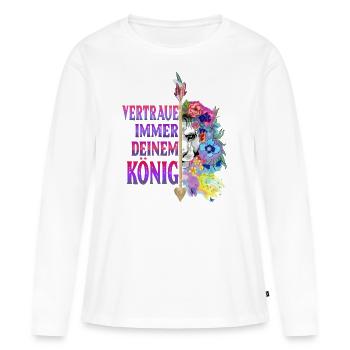 Löwin Pärchen Design! - Frauen Premium Bio Langarmshirt - Weiß - Vorne - Julia (174cm)