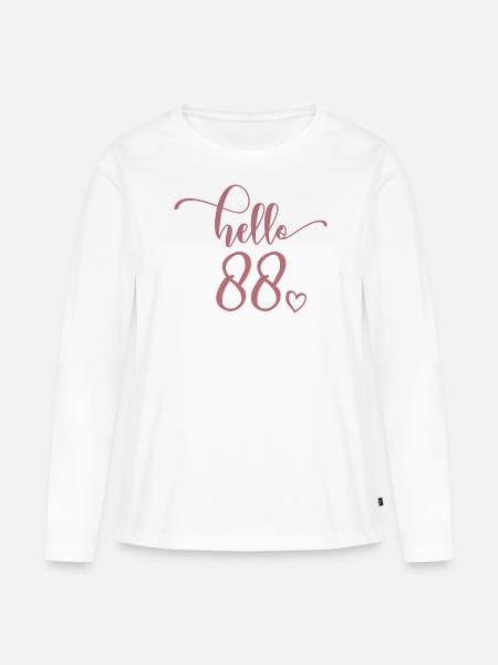 Hallo 88. - Süßes Geschenk zum 88. Geburtstag für Frauen - Frauen Premium Bio Langarmshirt - Weiß