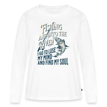 ANGELN UND MEINE SEELE FINDEN - Frauen Premium Bio Langarmshirt - Weiß - Vorne - Julia (174cm)