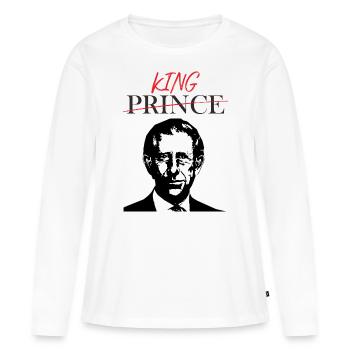 JE SUIS LE ROI MAINTENANT - T-shirt manches longues Premium bio Femme - blanc - Devant - Julia (174cm)