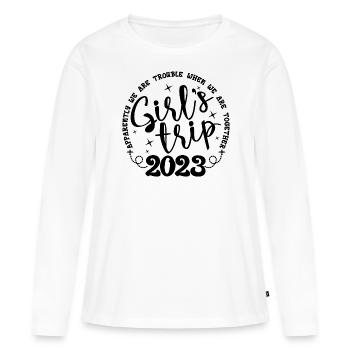 Girl's Trip 2023 Funny Girls Trip Weekend Vacation - Women's Premium Organic Long Sleeve Shirt - white - Front - Julia (174cm)