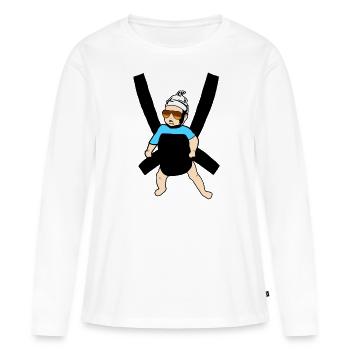 Carlos - Baby with sunglasses in carrying strap - Women's Premium Organic Long Sleeve Shirt - white - Front - Julia (174cm)