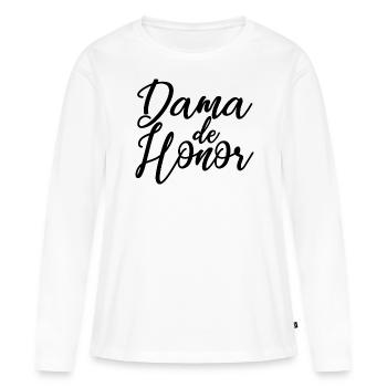 Dama de Honor Bridesmaid Team Bride Wedding Gift - Women's Premium Organic Long Sleeve Shirt - white - Front - Julia (174cm)