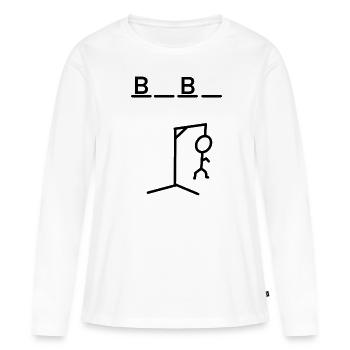 Galgenraten Hangman B_B_ par HOB Products - T-shirt manches longues Premium bio Femme - blanc - Devant - Julia (174cm)
