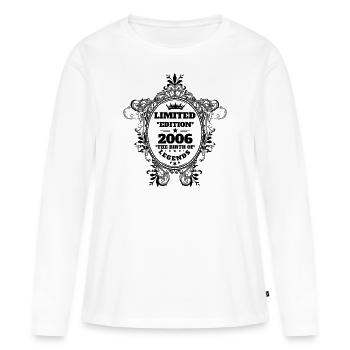 2006 - T-shirt manches longues Premium bio Femme - blanc - Devant - Julia (174cm)
