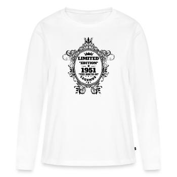 1951 - T-shirt manches longues Premium bio Femme - blanc - Devant - Julia (174cm)