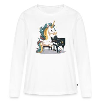 Maestro magique - T-shirt manches longues Premium bio Femme - blanc - Devant - Julia (174cm)