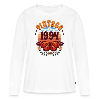 Papillon Année 1994 Femme 30 Ans Anniversaire - T-shirt manches longues Premium bio Femme - blanc - Devant - Julia (174cm)