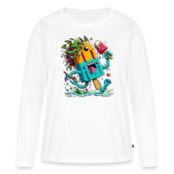 Cri de glace et monstres - T-shirt manches longues Premium bio Femme - blanc - Devant - Julia (174cm)