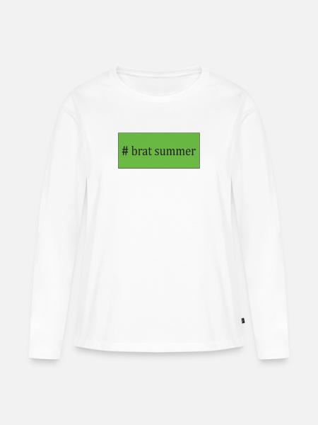 # brat summer - Frauen Premium Bio Langarmshirt - Weiß