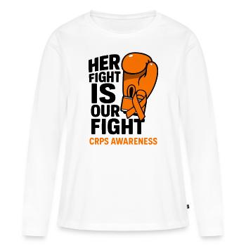 Votre combat est le nôtre – CRPS Reconnaissance - T-shirt manches longues Premium bio Femme - blanc - Devant - Julia (174cm)