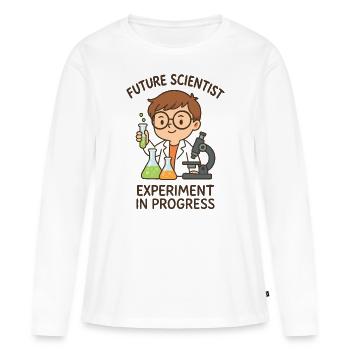 Future Scientist - Expérience en cours - T-shirt manches longues Premium bio Femme - blanc - Devant - Julia (174cm)