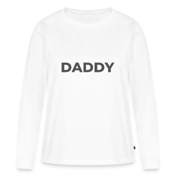 Papa Papa Papa Papa Papa Personne préférée - T-shirt manches longues Premium bio Femme - blanc - Devant - Julia (174cm)