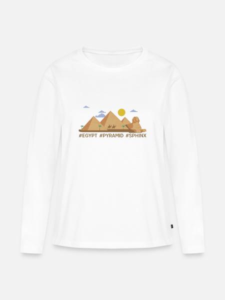 Pyramiden - Frauen Premium Bio Langarmshirt - Weiß