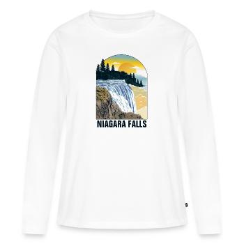 chutes du Niagara - T-shirt manches longues Premium bio Femme - blanc - Devant - Julia (174cm)