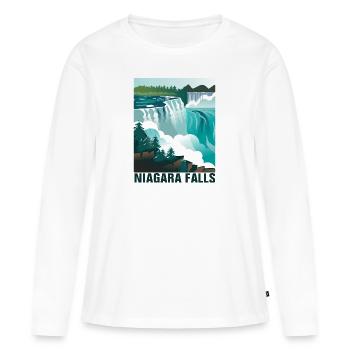 chutes du Niagara - T-shirt manches longues Premium bio Femme - blanc - Devant - Julia (174cm)
