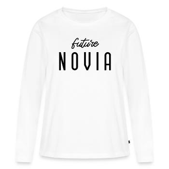 Future Novia Engagement Bridal Shower Wedding - Women's Premium Organic Long Sleeve Shirt - white - Front - Julia (174cm)