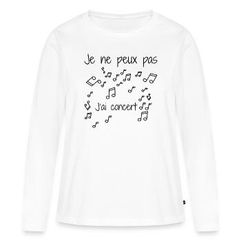 Je Ne Peux Pas J'ai Concert - T-shirt manches longues Premium bio Femme - blanc - Devant - Julia (174cm)
