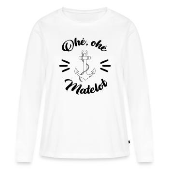 Ohé, ohé Matelot - T-shirt manches longues Premium bio Femme - blanc - Devant - Julia (174cm)