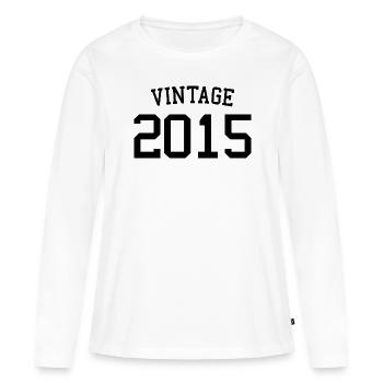 Vintage 2015 - 8 Years Old, 8th Birthday Kids - Women's Premium Organic Long Sleeve Shirt - white - Front - Julia (174cm)
