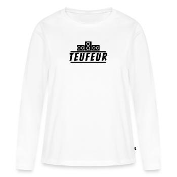 teufeur. t-shirt teufeur - T-shirt manches longues Premium bio Femme - blanc - Devant - Julia (174cm)