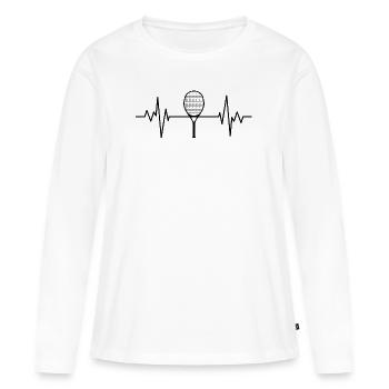 Tennis. t shirt tennis tennisman - T-shirt manches longues Premium bio Femme - blanc - Devant - Julia (174cm)