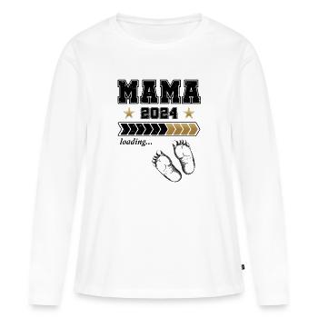 Werdende Mama 2024 Loading - Frauen Premium Bio Langarmshirt - Weiß - Vorne - Julia (174cm)