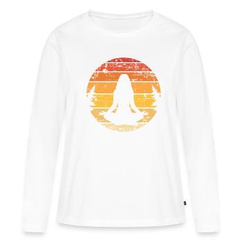 Méditation - T-shirt manches longues Premium bio Femme - blanc - Devant - Julia (174cm)