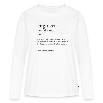 Définition de l’ingénieur - T-shirt manches longues Premium bio Femme - blanc - Devant - Julia (174cm)