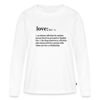 Définition de l’amour - T-shirt manches longues Premium bio Femme - blanc - Devant - Julia (174cm)
