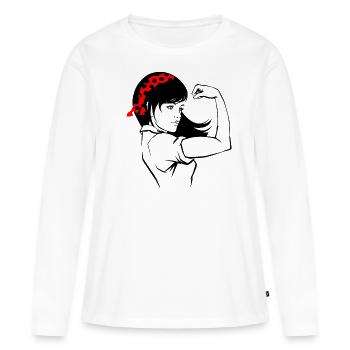 Frauenpower - Frauen Premium Bio Langarmshirt - Weiß - Vorne - Julia (174cm)