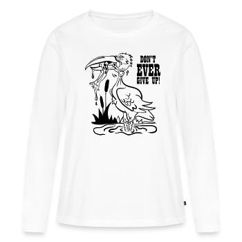 Ne jamais abandonner - T-shirt manches longues Premium bio Femme - blanc - Devant - Julia (174cm)