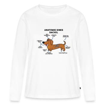 Dackel Hund Anatomie - Frauen Premium Bio Langarmshirt - Weiß - Vorne - Julia (174cm)