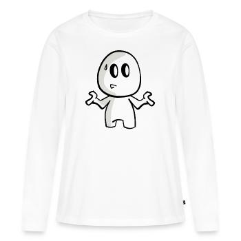 Oups mEgg - T-shirt manches longues Premium bio Femme - blanc - Devant - Julia (174cm)