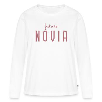 Future Novia Engagement Bridal Shower Wedding - Women's Premium Organic Long Sleeve Shirt - white - Front - Julia (174cm)
