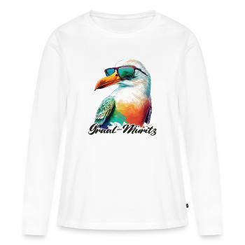 Graal Müritz vacances mouette fraîche avec lunettes de soleil - T-shirt manches longues Premium bio Femme - blanc - Devant - Julia (174cm)