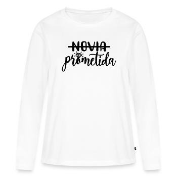 Prometida Verlobte Verlobung Hochzeit Braut zu sein - Frauen Premium Bio Langarmshirt - Weiß - Vorne - Julia (174cm)