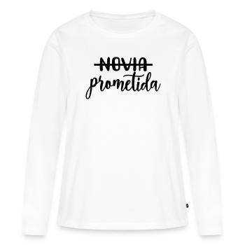 Prometida Verlobte Verlobung Hochzeit Braut zu sein - Frauen Premium Bio Langarmshirt - Weiß - Vorne - Julia (174cm)