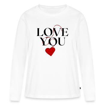 Je t’aime - T-shirt manches longues Premium bio Femme - blanc - Devant - Julia (174cm)