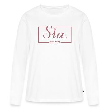2023 Douche nuptiale de mariage de mariage 2023 - T-shirt manches longues Premium bio Femme - blanc - Devant - Julia (174cm)