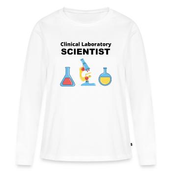 scientifique - T-shirt manches longues Premium bio Femme - blanc - Devant - Julia (174cm)