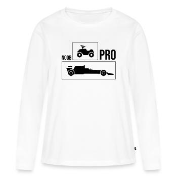 Noob vs Pro Car - T-shirt manches longues Premium bio Femme - blanc - Devant - Julia (174cm)