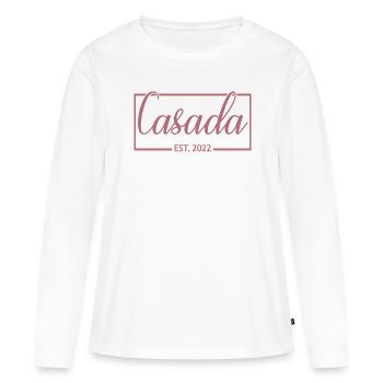 2022 Hochzeitstag verheiratete Frauen - Frauen Premium Bio Langarmshirt - Weiß - Vorne - Julia (174cm)