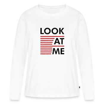 Déclaration Regardez-moi - T-shirt manches longues Premium bio Femme - blanc - Devant - Julia (174cm)