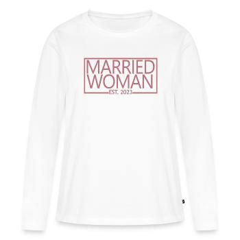 2023 Brautdusche Hochzeitsgeschenk - Frauen Premium Bio Langarmshirt - Weiß - Vorne - Julia (174cm)